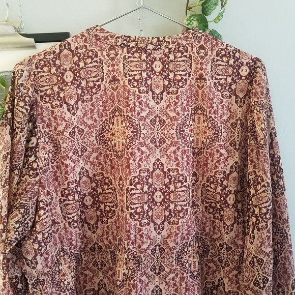 Madewell 3/4 Drawstring Kaleidoscope Print Top S - Picture 11 of 12